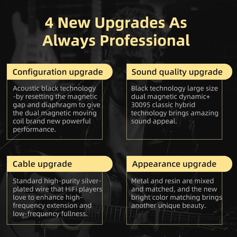 KZ ZSN Pro X Metal Wired Headset Hybrid Technology 1BA+1DD In Ear HiFi Monitor Earphone With Microphone Sport Game Headphones
