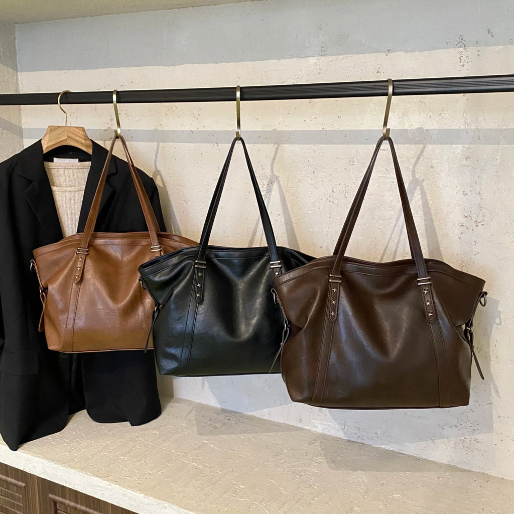 Women's Bag Large Capacity Shoulder Bags High Quality PU Leather Handbags and Purse Female Retro Tote Bags sac a main femme