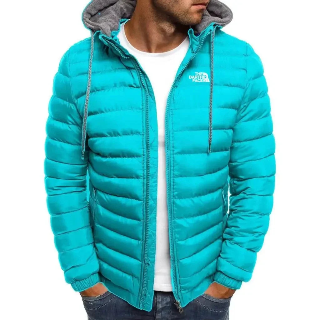 2026 casual outdoor winter men's warm zipper street business travel slim fit fashionable hooded jacket