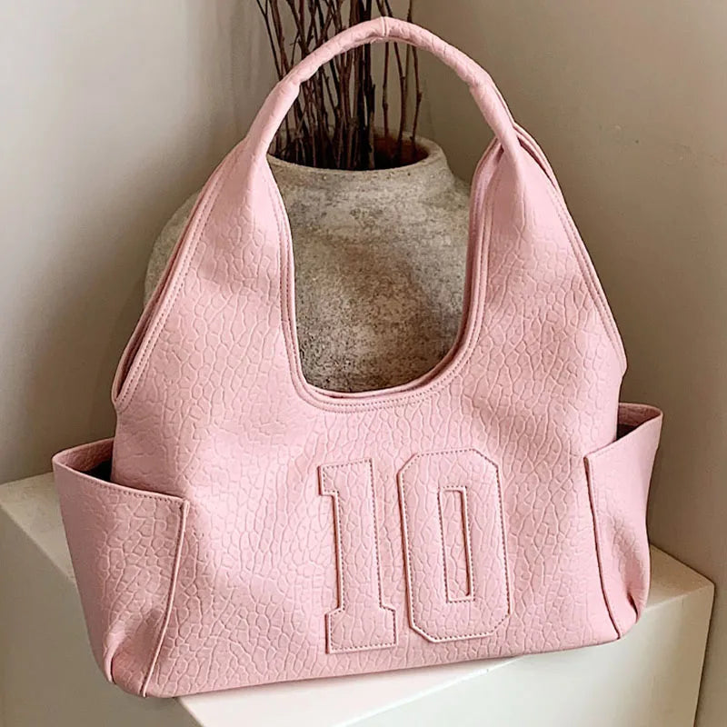 2024 New Women's Tote Bags Trendy Versatile Commuting Large Capacity One Shoulder Bag Summer Casual Solid Color Female Handbags