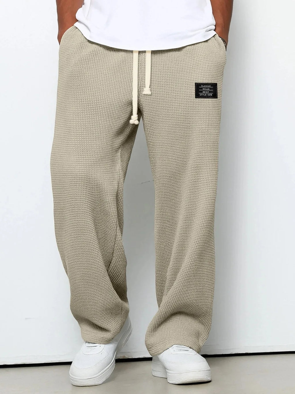 Pant men 2026 casual Spring/Autumn straight-leg sweatpants wide-leg elastic waist sportswear pants men's clothing