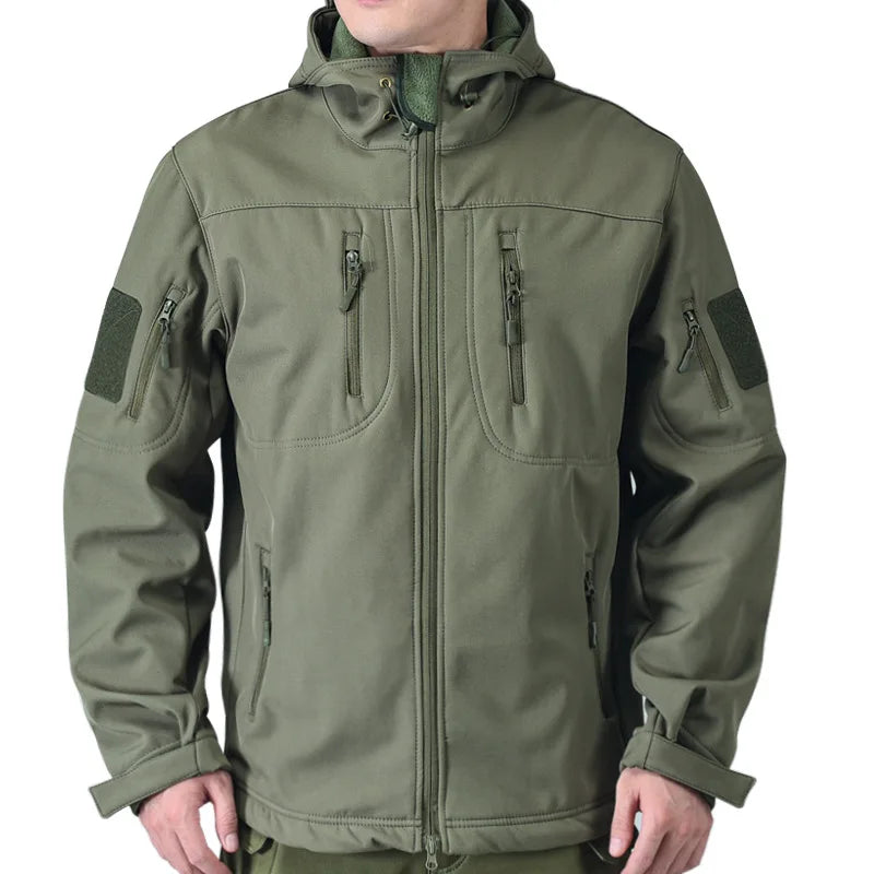 Harajuku Softshell Jacket Men Outdoor Hiking Windproof Waterproof Thick Warm Coat Military Style Winter Mountaineering Outwear