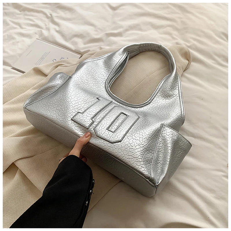 2024 New Women's Tote Bags Trendy Versatile Commuting Large Capacity One Shoulder Bag Summer Casual Solid Color Female Handbags