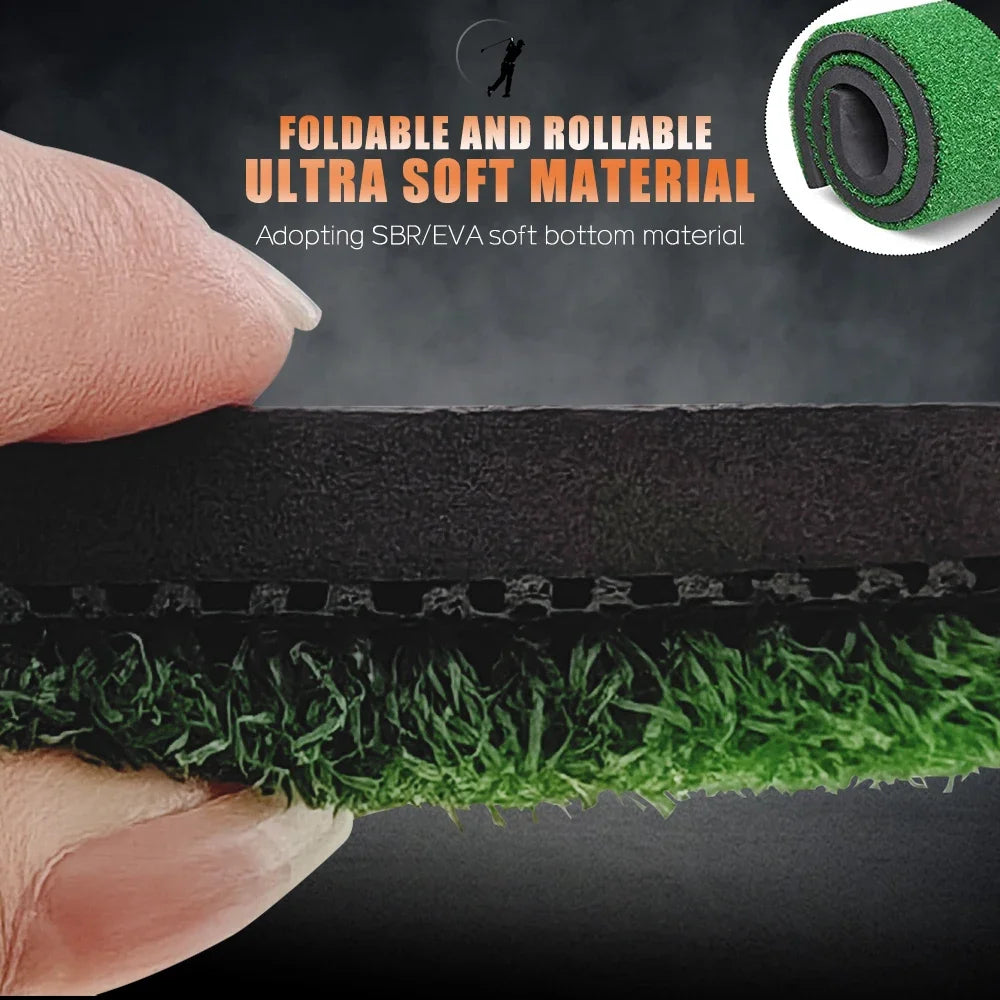 Golf Hitting Mat Indoor Outdoor Golf Training Aids Mini Practice Durable PP Grass Pad Backyard Exercise Golf Mat