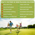 Golf Club Cleaning Kit with Polishing Paste - Includes Sponge, Restores Shine & Protects Against Tarnish, Ideal for All Golfers