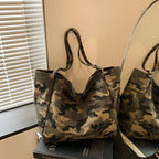 Women Camouflage Tote Shoulder Bag Female Large Capacity Handbag Ladies Casual Work Travel Purse Canvas Shopper Pack