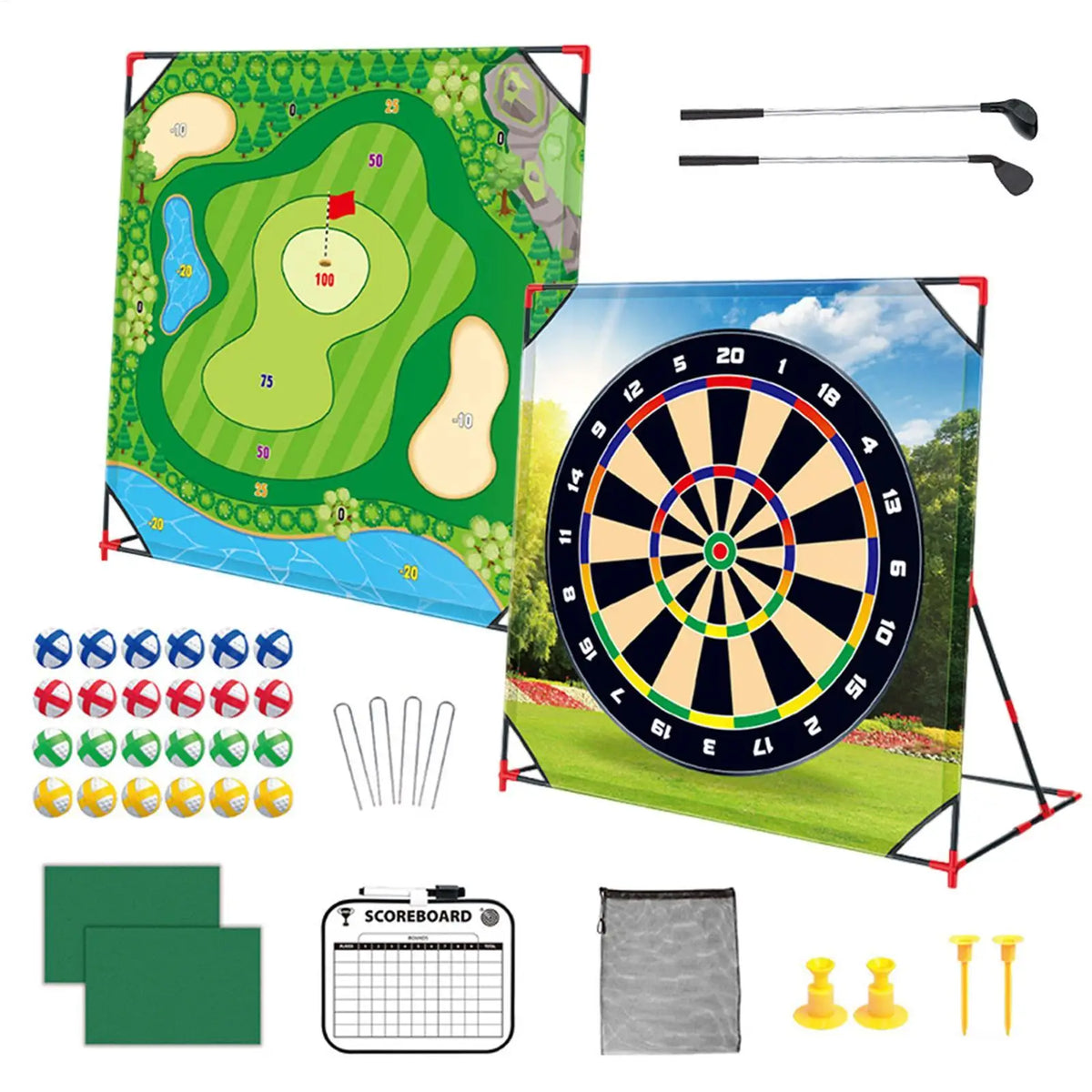 Golf Hitting Mat Battle Golf Chipping Game Sports Activities Putting Practice Toy Swing Training Tool for Home Backyard
