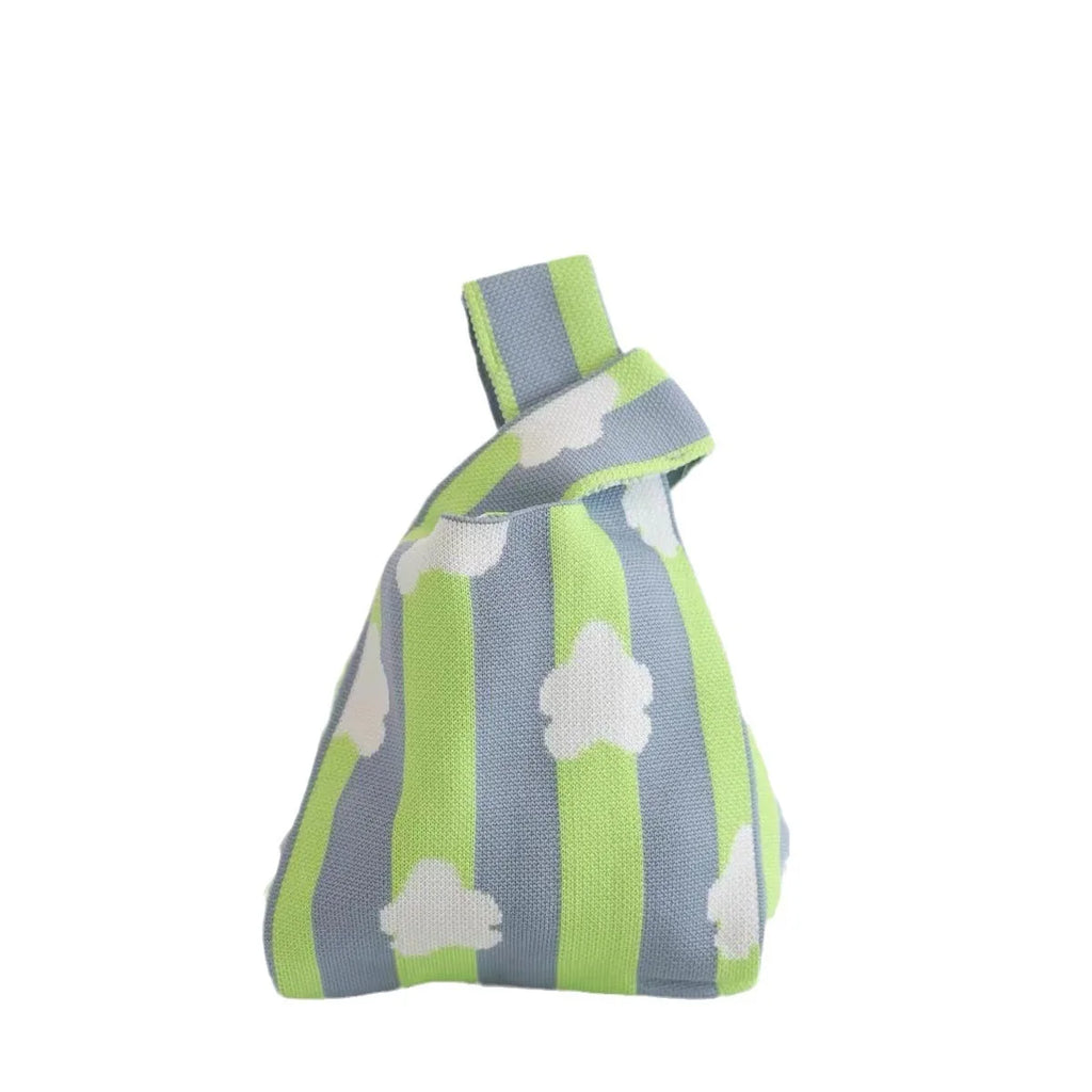 Women's Knitted Bag Convenient Exquisite Portable Tote Bags Portable Storage Bag Bucket Bags Gift Women's Knot Wrist Bags