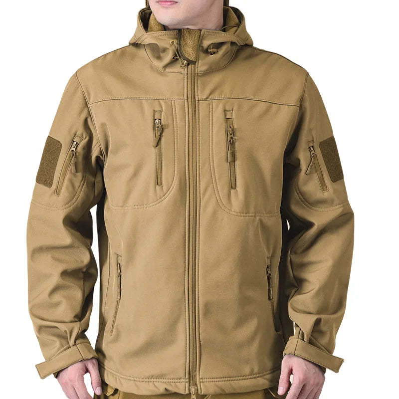 Harajuku Softshell Jacket Men Outdoor Hiking Windproof Waterproof Thick Warm Coat Military Style Winter Mountaineering Outwear