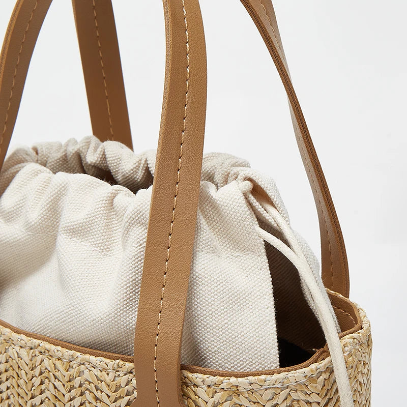 Women's Bags 2026 New Fashion Women's Shoulder Bag Woven Large Capacity Crossbody Small Bag Women's Bucket Bag