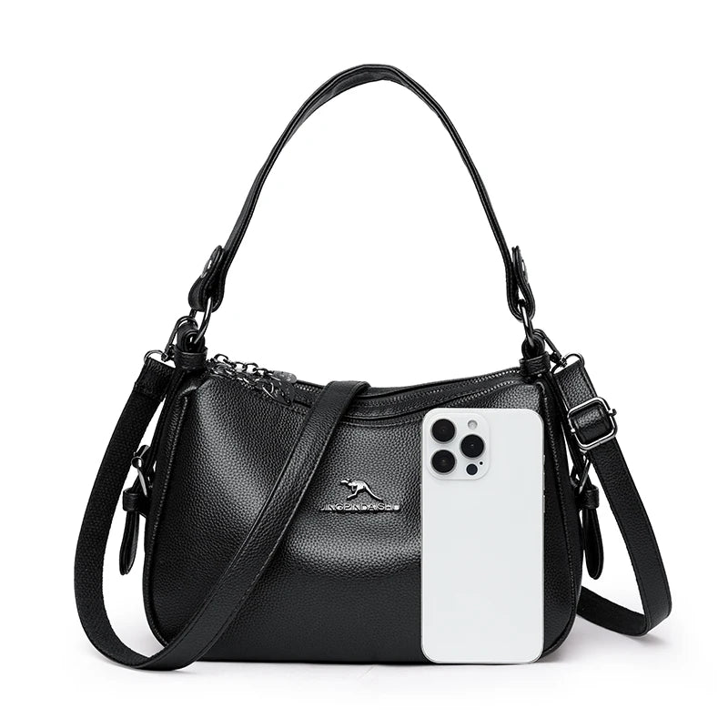 Women's Bags Vintage Genuine High quality PU Women's handbags Casual Ladies' Tote Bags, Soft and Large capacity Handbags wallet