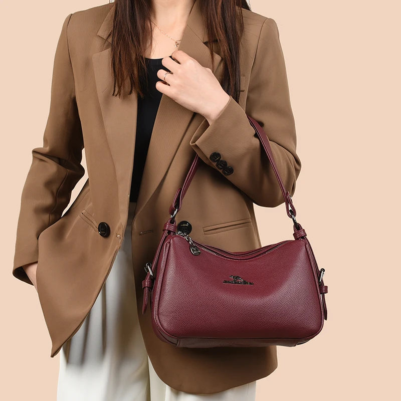 Women's Bags Vintage Genuine High quality PU Women's handbags Casual Ladies' Tote Bags, Soft and Large capacity Handbags wallet