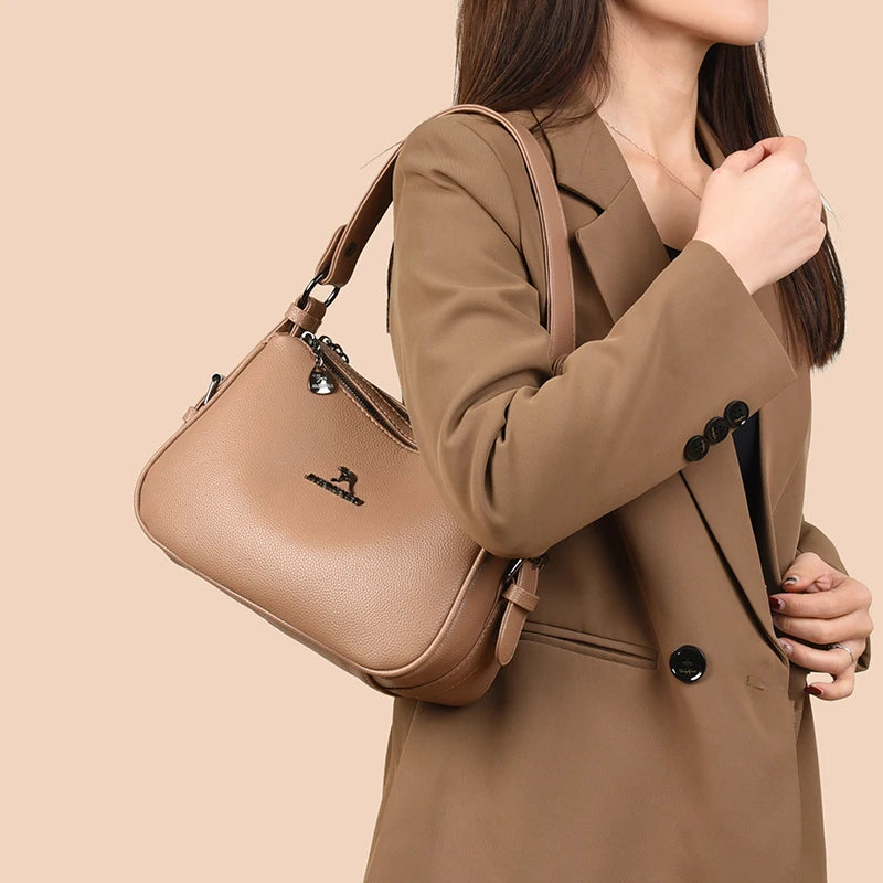 Women's Bags Vintage Genuine High quality PU Women's handbags Casual Ladies' Tote Bags, Soft and Large capacity Handbags wallet