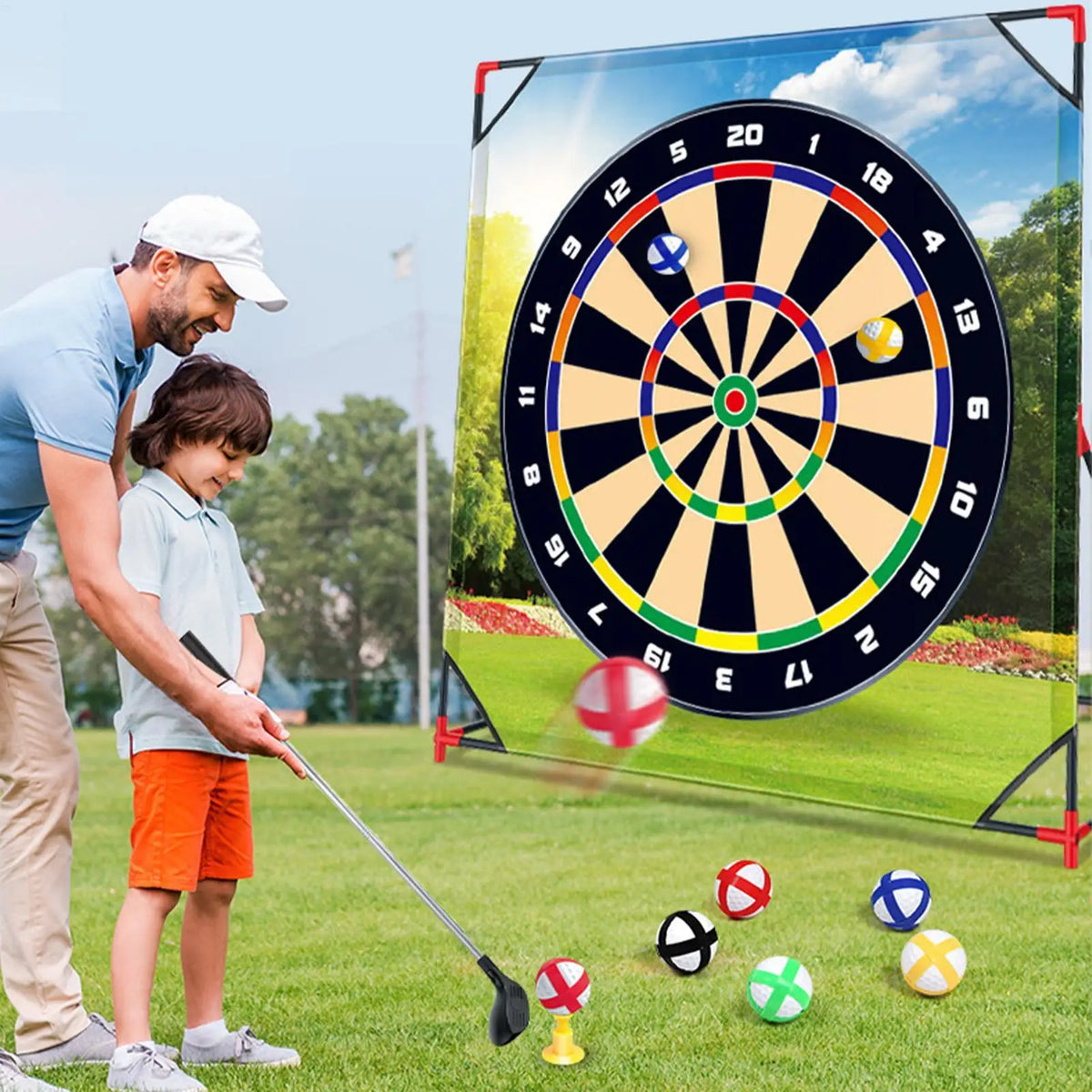 Golf Hitting Mat Battle Golf Chipping Game Sports Activities Putting Practice Toy Swing Training Tool for Home Backyard
