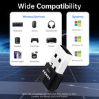 FENVI USB Bluetooth 6.0 Adapter BT 5.4 Dongle for PC Wireless Mouse Keyborad Music Audio Receiver USB Transmitter Windows 11/10