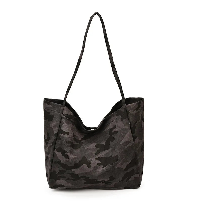 Women Camouflage Tote Shoulder Bag Female Large Capacity Handbag Ladies Casual Work Travel Purse Canvas Shopper Pack